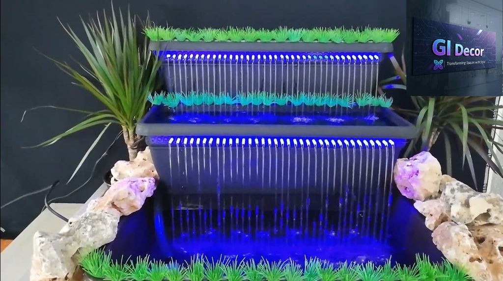 AquaGlow Cascade LED Fountain