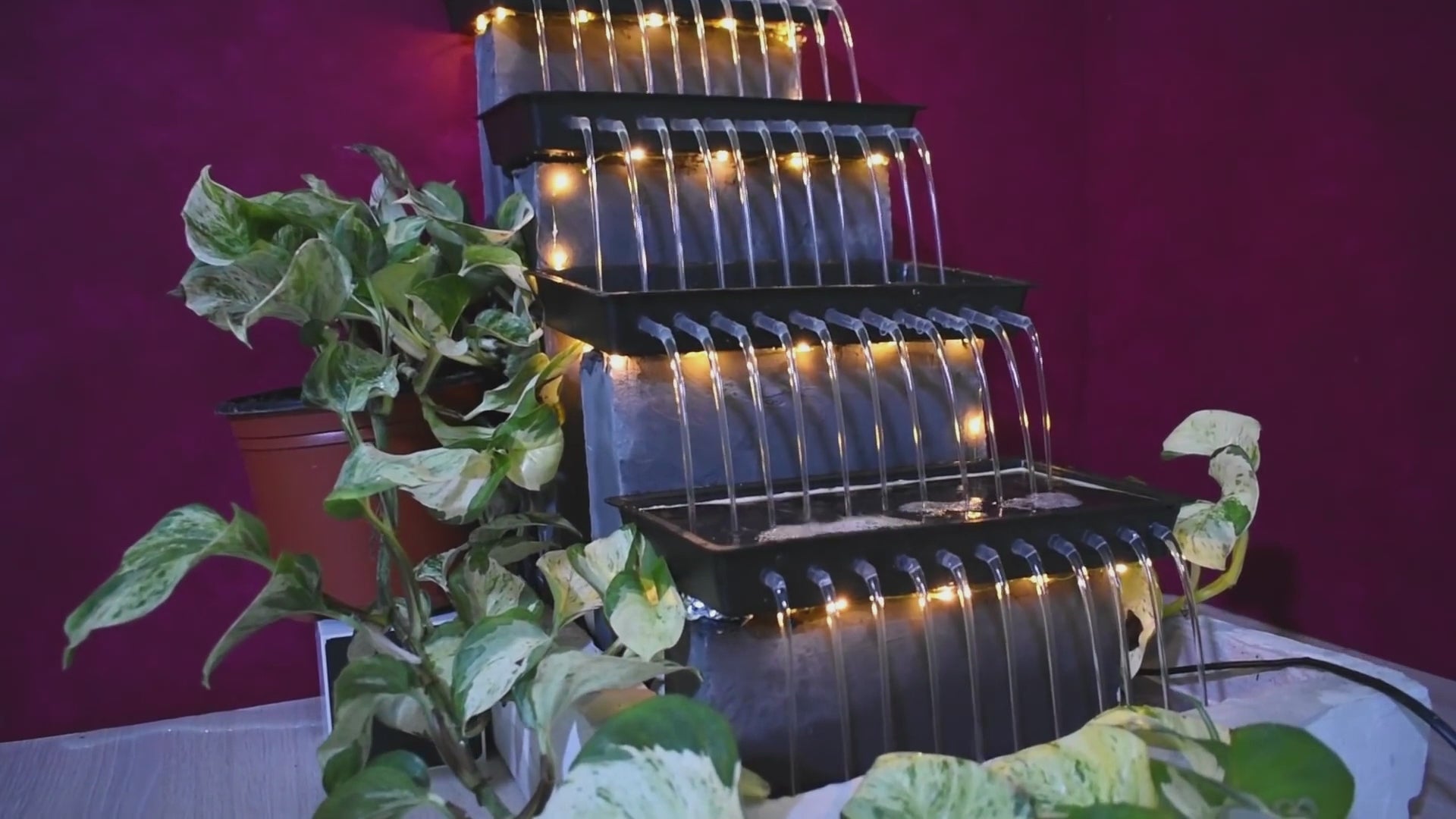 Cascading LED Tier Water Fountain